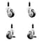 Service Caster 3.5 Inch 316SS Black Poly Swivel 7/8 Inch Expanding Stem Caster Brake, 2PK SS316EX20S3514-PPUB-BLK-2-TLB-2-78 - alternate 1